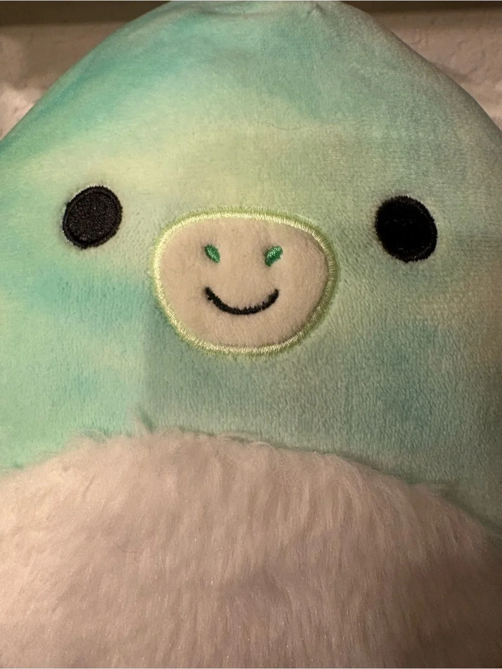 Squishmallows Aqua and White Round Plush with Smiling Face